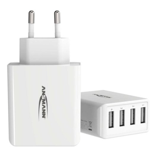 Carregador USB Ansmann HC430 4 portas 5V Branco