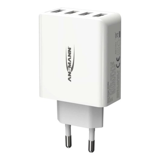 Carregador USB Ansmann HC430 4 portas 5V Branco