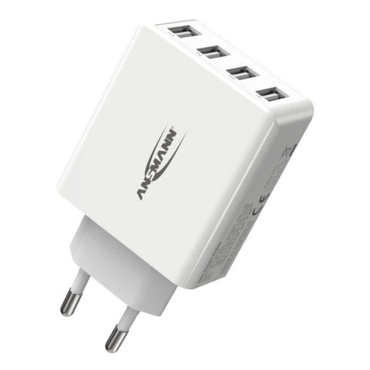 Carregador USB Ansmann HC430 4 portas 5V Branco