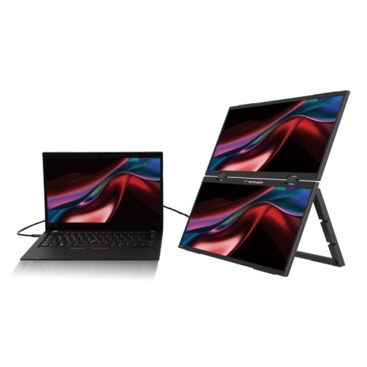 Écran PC Verbatim Portable Dual Essentials 15,6" Full HD IPS HDR Haut-parleurs VESA