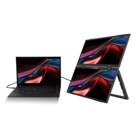 Écran PC Verbatim Portable Dual Essentials 15,6" Full HD IPS HDR Haut-parleurs VESA