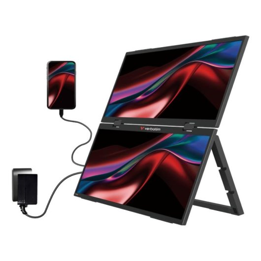 Monitor Verbatim Portable Dual Essentials 15,6" FullHD IPS HDR Altavoces Integrados VESA