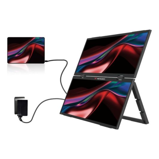 Monitor Verbatim Portable Dual Essentials 15,6" FullHD IPS HDR Altavoces Integrados VESA