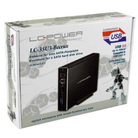 Caja PC LC-Power LC-35U3-Becrux 3.5 Polegadas Alumínio Preto USB 3.2 Gen 1