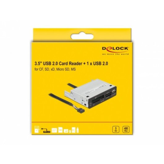 Lector de tarjetas Delock USB 2.0 5 ranuras 3.5"