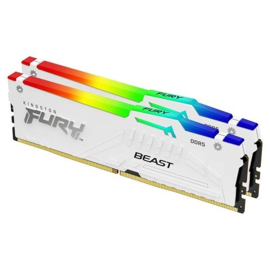Arbeitsspeicher RAM Kingston FURY Beast RGB 64GB 2x32GB DDR5 6000MHz CL30 AMD EXPO Weiß