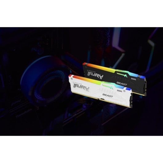 Arbeitsspeicher RAM Kingston FURY Beast RGB 64GB 2x32GB DDR5 6000MHz CL30 AMD EXPO Weiß