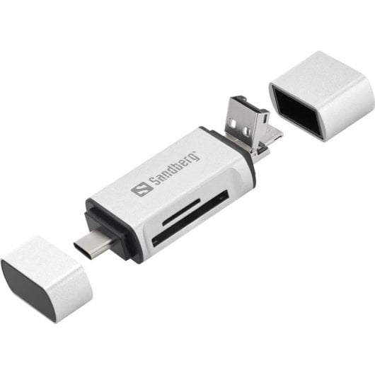 Lettore di schede Sandberg USB-C+USB+MicroUSB con connessioni multiple