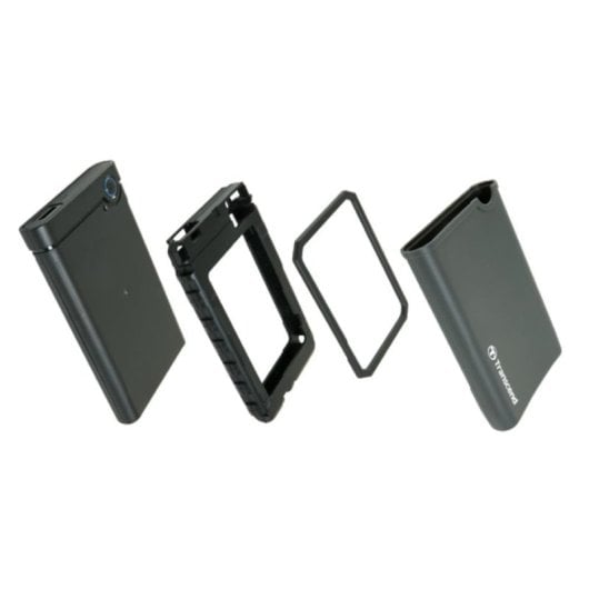 Caja PC Transcend TS0GSJ25CK3 2.5" Rubber Gris USB Micro-USB Type-A