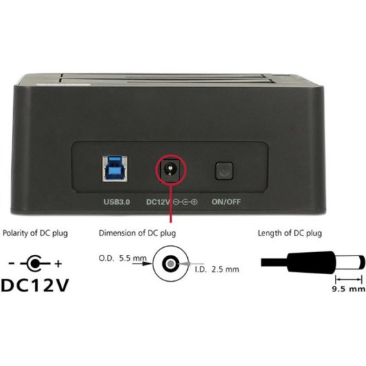 Base de conexión Delock 62661 para 2 HDD/SSD USB 3.2 Gen 1