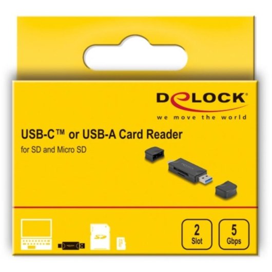 Lecteur de cartes DeLOCK 91020 USB 3.2 Gen 1 Type-A/Type-C