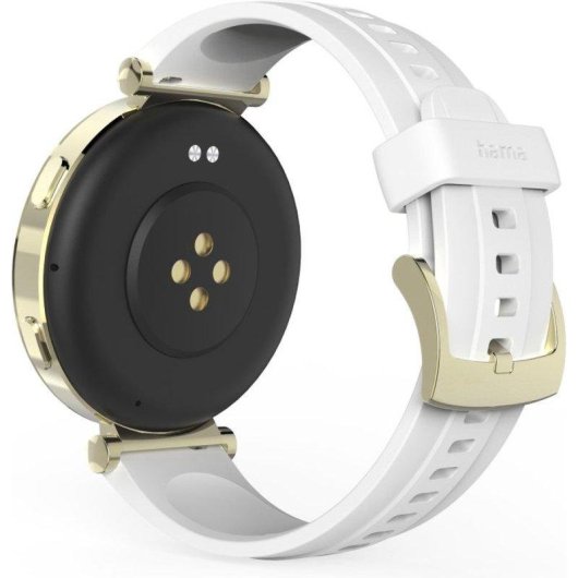 Hama 7000 Bluetooth 43mm AMOLED Dorado Correa Blanca M Resistencia Agua IP68 SpO2 Pulsómetro