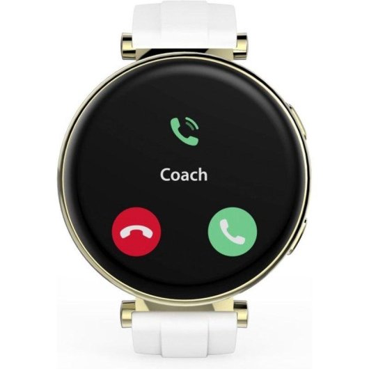 Hama 7000 Bluetooth 43mm AMOLED Dorado Correa Blanca M Resistencia Agua IP68 SpO2 Pulsómetro