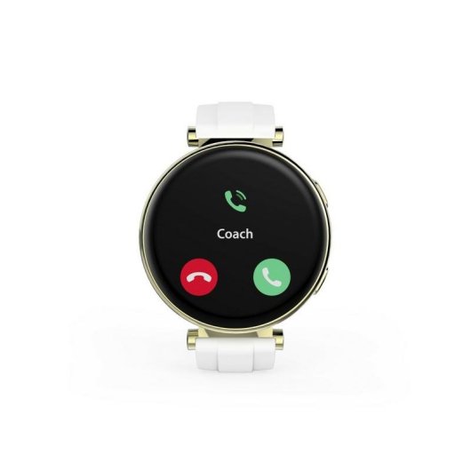 Hama 7000 Bluetooth 43mm AMOLED Dorado Correa Blanca M Resistencia Agua IP68 SpO2 Pulsómetro