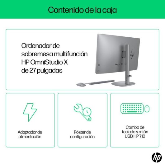 PC Tout-en-un HP OmniStudio X 27-cs0015ns Intel Core Ultra 5 16Go 512Go SSD Arc Graphics 27" Windows 11 Home Argent