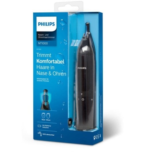 Máquina de Cortar Cabelo Nariz e Orelha Philips NT1650/16 Sem Fios Pilha AA Resistente Água