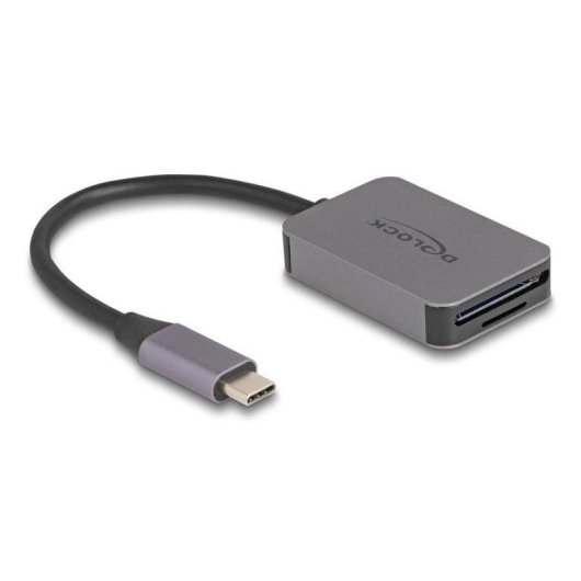 Leitor de cartões Delock USB Type-C carcassa alumínio SD/Micro SD