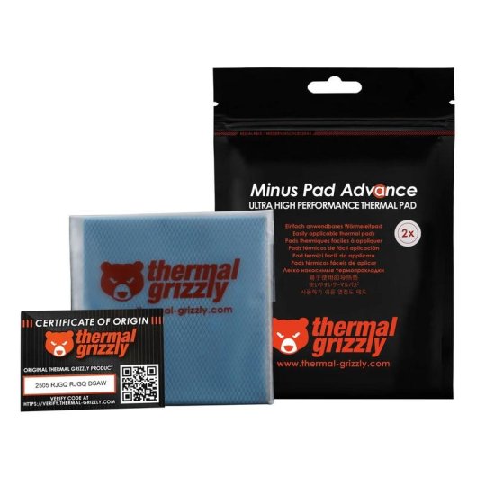 Parche térmico Thermal Grizzly Minus Pad Advance 100x100 mm 2 mm 2 piezas