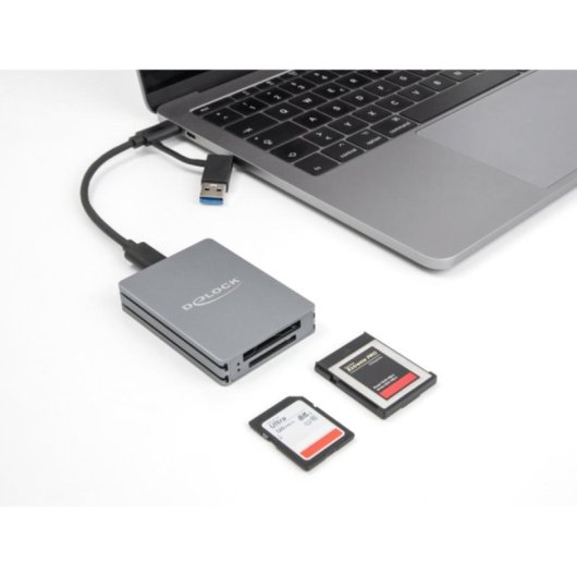 Lector de tarjetas Delock USB Type-C para SD y CFexpress Type B
