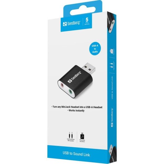 Adattatore Audio USB Sandberg USB to Sound Link 2.0 canali
