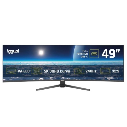 Monitor Iggual MM AA 49" UltraWide 5K 240Hz VA Curvo Altura Ajustável 1ms FreeSync HDR