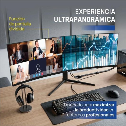 Monitor Iggual MM AA 49" UltraWide 5K 240Hz VA Curvo Altura Ajustável 1ms FreeSync HDR