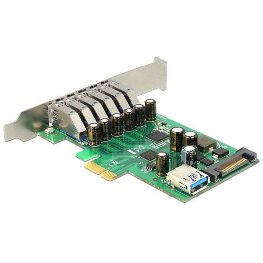 Tarjeta de expansión Delock 89377 PCIe con 6 USB 3.0 externos e interno