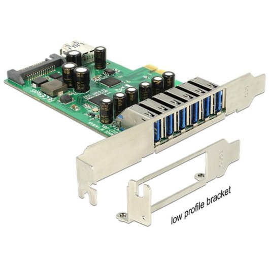 Tarjeta de expansión Delock 89377 PCIe con 6 USB 3.0 externos e interno