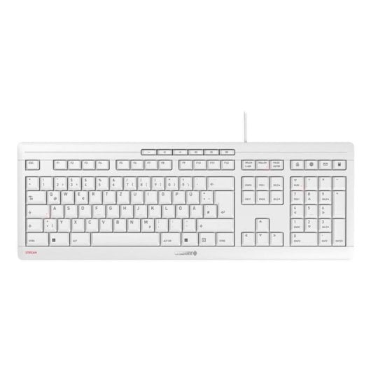 Clavier Cherry Stream complet QWERTZ blanc avec touches multimédia USB