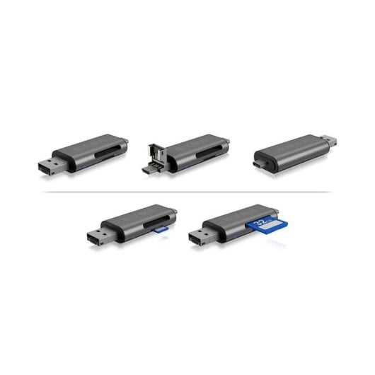 Leitor de cartões ICY BOX IB-CR200-C MicroSD/SD USB 2.0 480 Mbit/s Preto