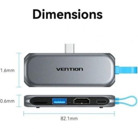 Estação de Acoplamento USB-C Vention THY 4 em 1 4K 60Hz 100W PD