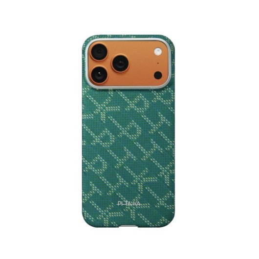 Funda para móvel Pitaka Monogram Ultrafina Dourado Verde Ultraligeira para iPhone 17 Pro Max