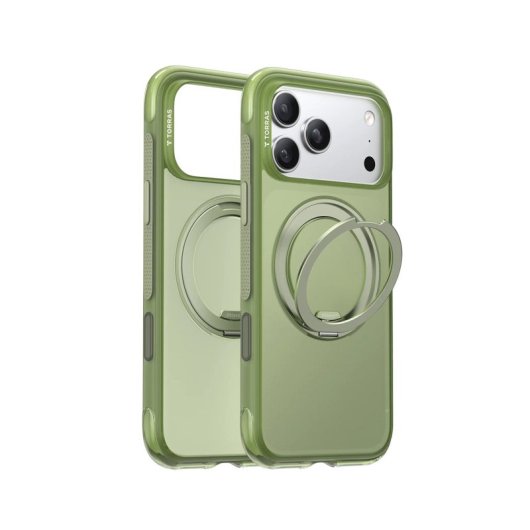 Torras Funda Para Iphone 17 Pro Max – Carcasa Con Magsafe Y Soporte Giratorio O3 Air Verde Bosque, Protección Y Ajuste P