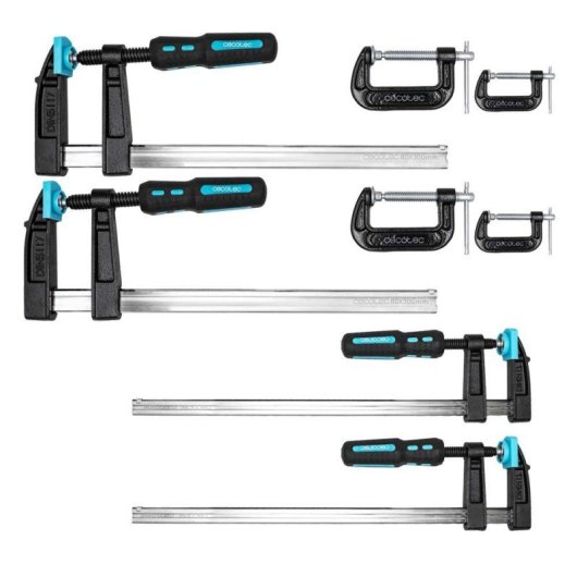 Cecotec Sargentos De Barra 8 Piezas Strongcomfort 4400 Force. Presión Hasta 300kg, Normativa Din 5117