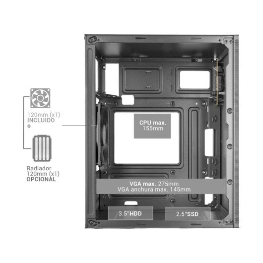 Mars Gaming Mc-meshpro Caja Pc Microatx Airmesh Pro System Usb-c Negro