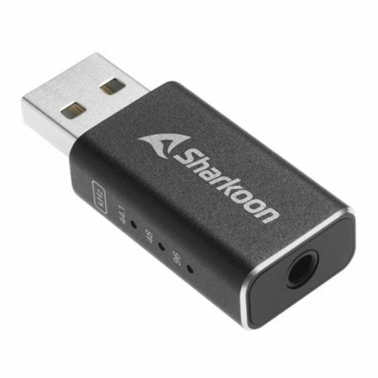 Adaptador DAC Sharkoon DAC Pro S USB a 3.5 mm Negro para PC