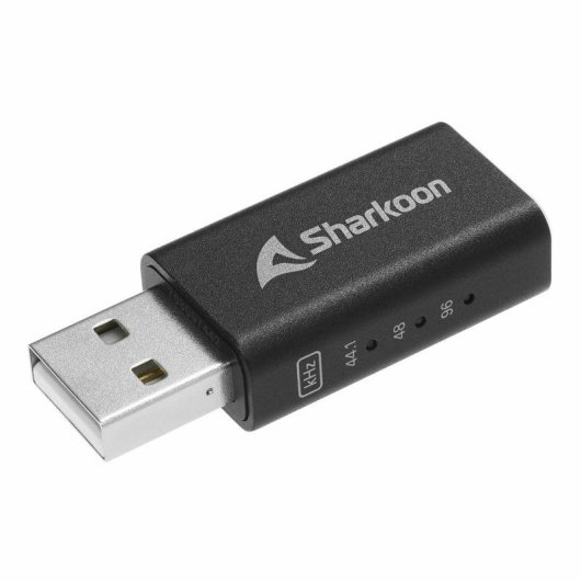 Adaptador DAC Sharkoon DAC Pro S USB a 3.5 mm Negro para PC