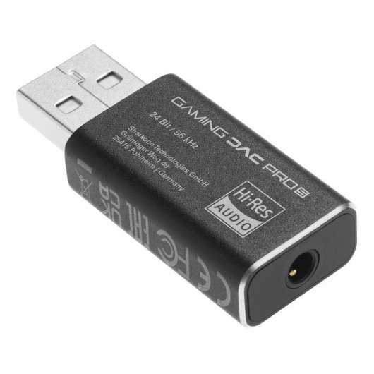 Adaptador DAC Sharkoon DAC Pro S USB a 3.5 mm Negro para PC