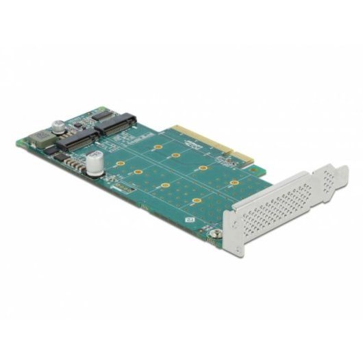 Scheda PCI Express Delock x8 a 2x NVMe M.2 Chiave M Bifurcazione Profilo Basso