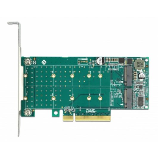 Scheda PCI Express Delock x8 a 2x NVMe M.2 Chiave M Bifurcazione Profilo Basso