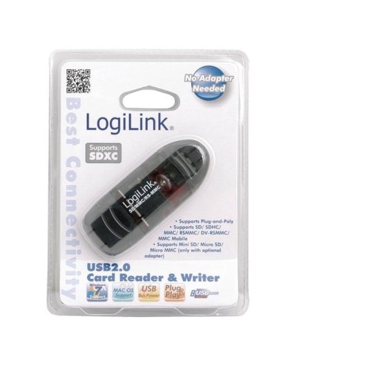 Leitor de cartões USB 2.0 LogiLink para SD/MMC Preto 480 Mbit/s