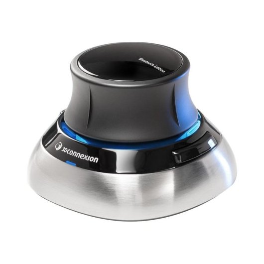 Rato 3Dconnexion SpaceMouse Wireless Bluetooth 6DoF Ambidestro Preto Azul Prateado