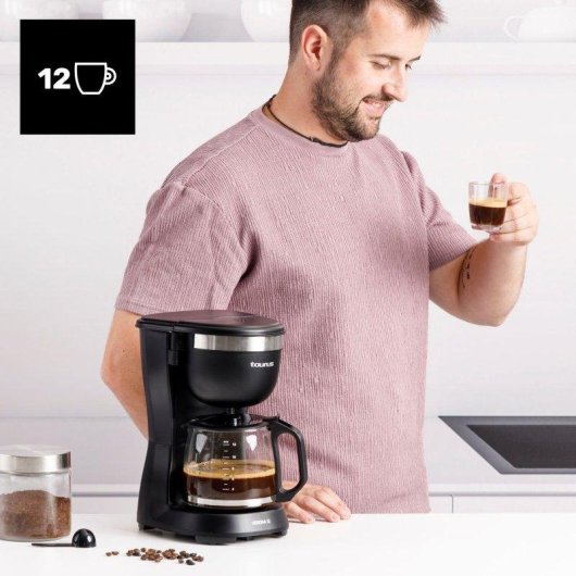 Cafetera de Goteo Taurus Verona 1,25L 680W 12 Tazas Filtro Permanente Antigoteo