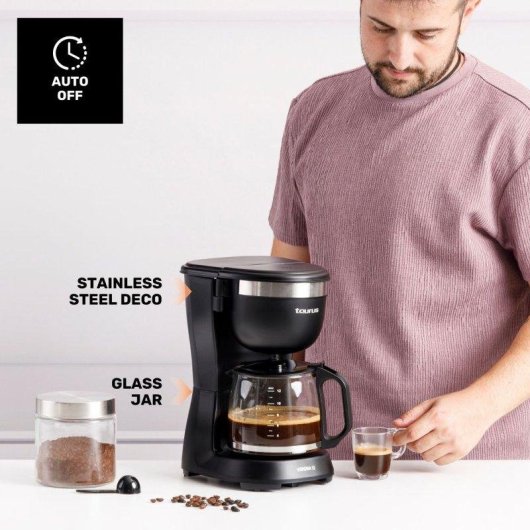 Cafetera de Goteo Taurus Verona 1,25L 680W 12 Tazas Filtro Permanente Antigoteo