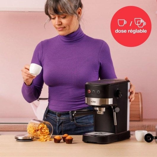 Cafetera Espresso Solac Taste Slim Basic 1,2 L 20 Bares con vaporizador orientable