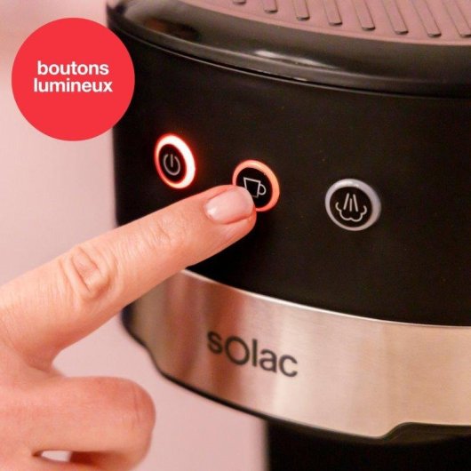 Cafetera Espresso Solac Taste Slim Basic 1,2 L 20 Bares con vaporizador orientable