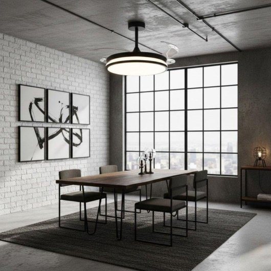 Deckventilator Dune Eco Shakespeare 72W 4 klappbare Flügel schwarz Ø108 cm