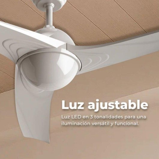 Ventilador de techo Evvo V522 65W 3 aspas 6 velocidades blanco 132 cm