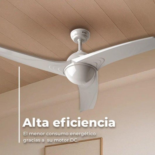 Ventilador de techo Evvo V522 65W 3 aspas 6 velocidades blanco 132 cm