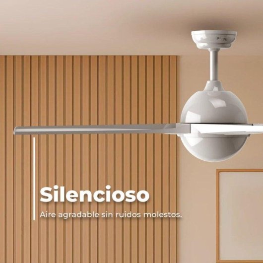 Ventilador de techo Evvo V522 65W 3 aspas 6 velocidades blanco 132 cm